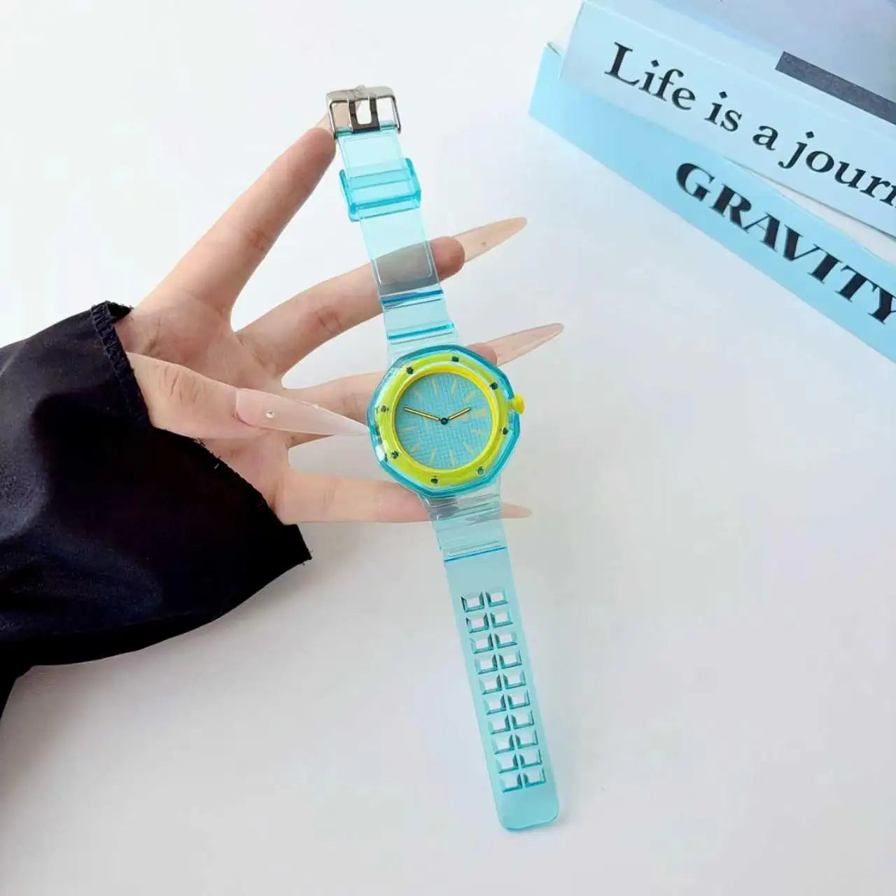 Watch Strap for Swatch X AP Royal Pop - Transparent Jelly TPU Shockproof Bracelet Correa One-Piece Waterproof Replacement Band