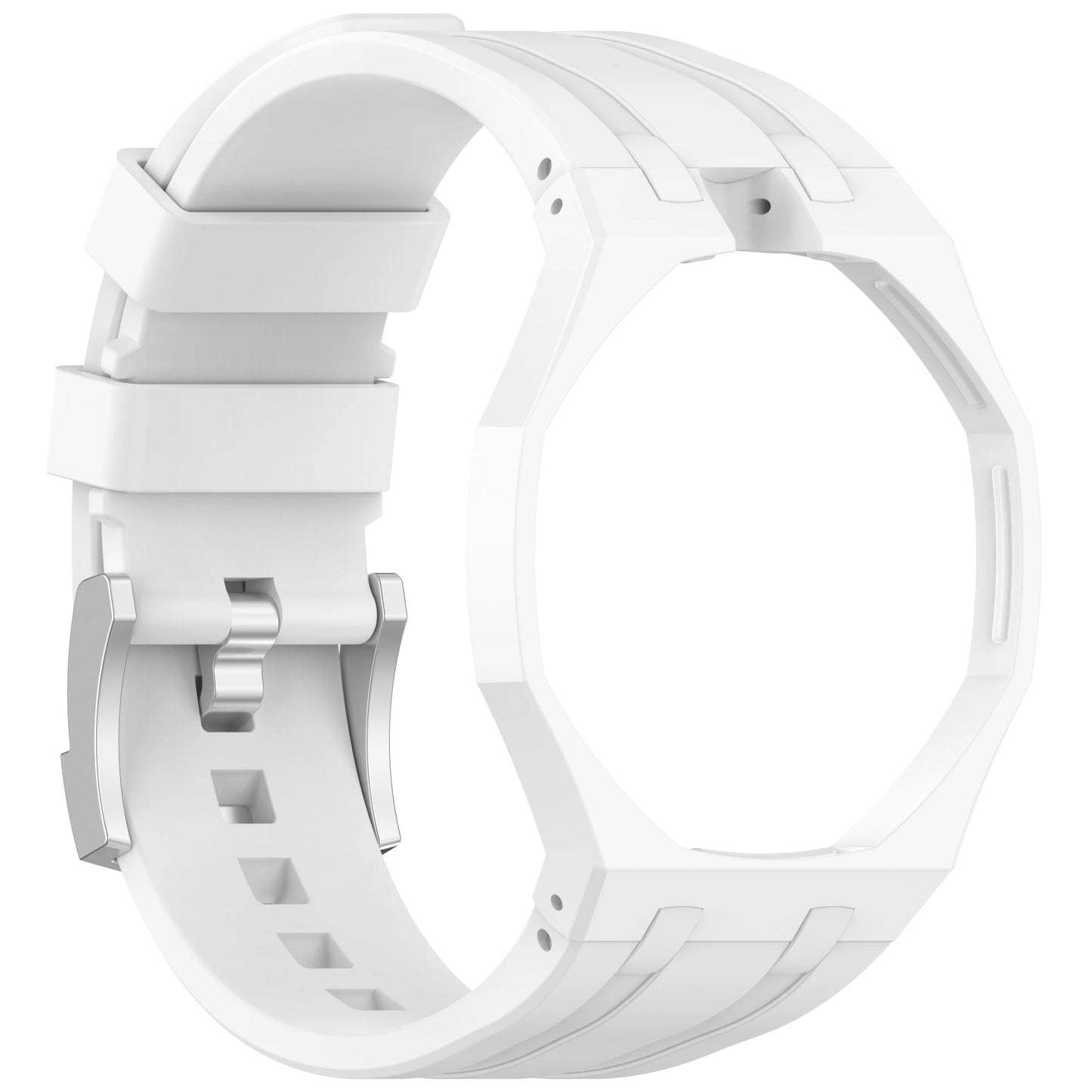 Matte PC Mod Kit Case Frame with Strap for Swatch AP Royal Pop Modification - Integrated Silicone Cover and Bumper Band Accessories