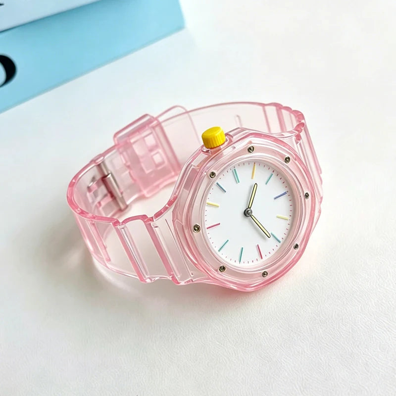 Watch Strap for Swatch X AP Royal Pop - Transparent Jelly TPU Shockproof Bracelet Correa One-Piece Waterproof Replacement Band