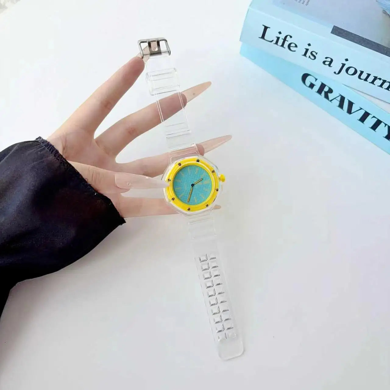Watch Strap for Swatch X AP Royal Pop - Transparent Jelly TPU Shockproof Bracelet Correa One-Piece Waterproof Replacement Band
