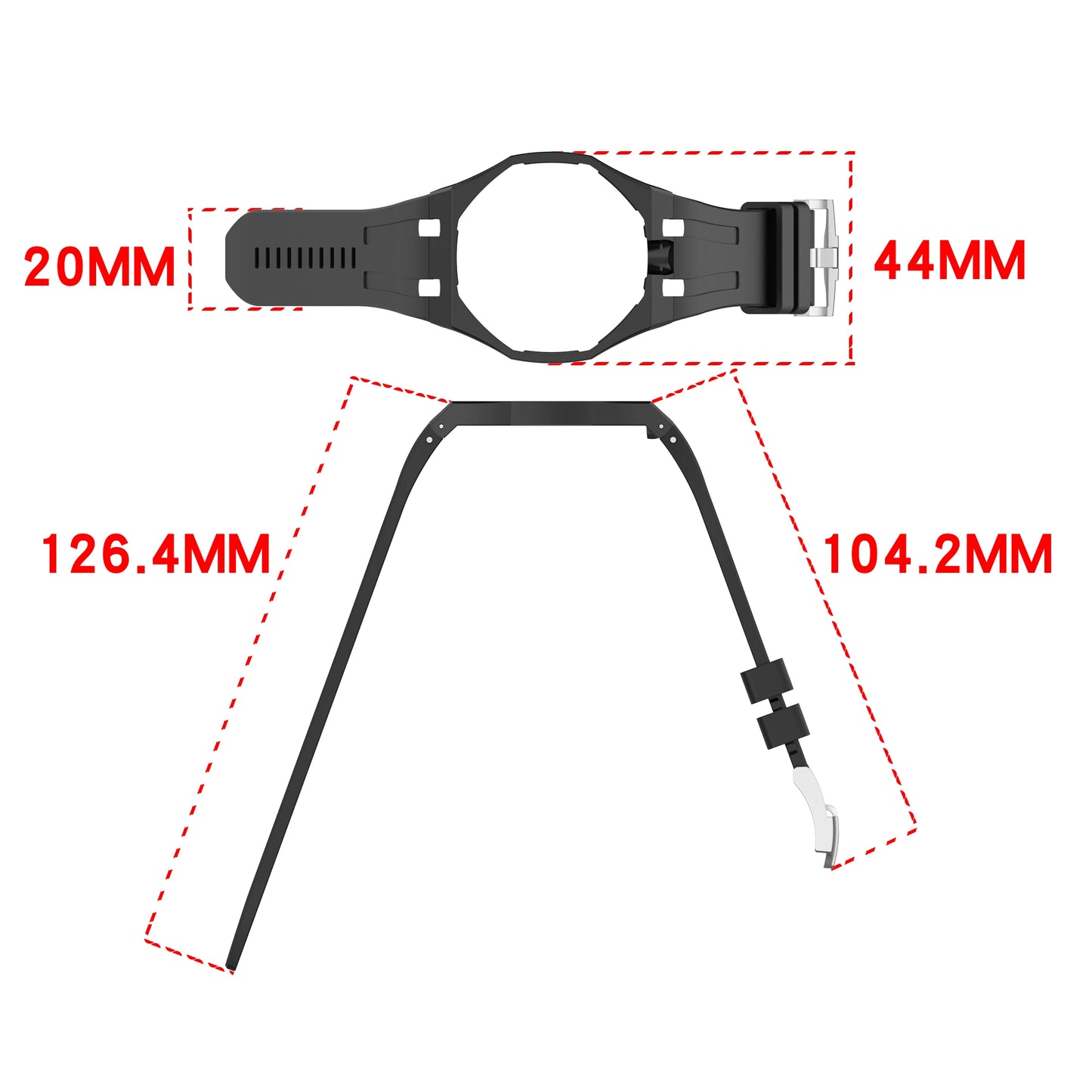 Matte PC Mod Kit Case Frame with Strap for Swatch AP Royal Pop Modification - Integrated Silicone Cover and Bumper Band Accessories
