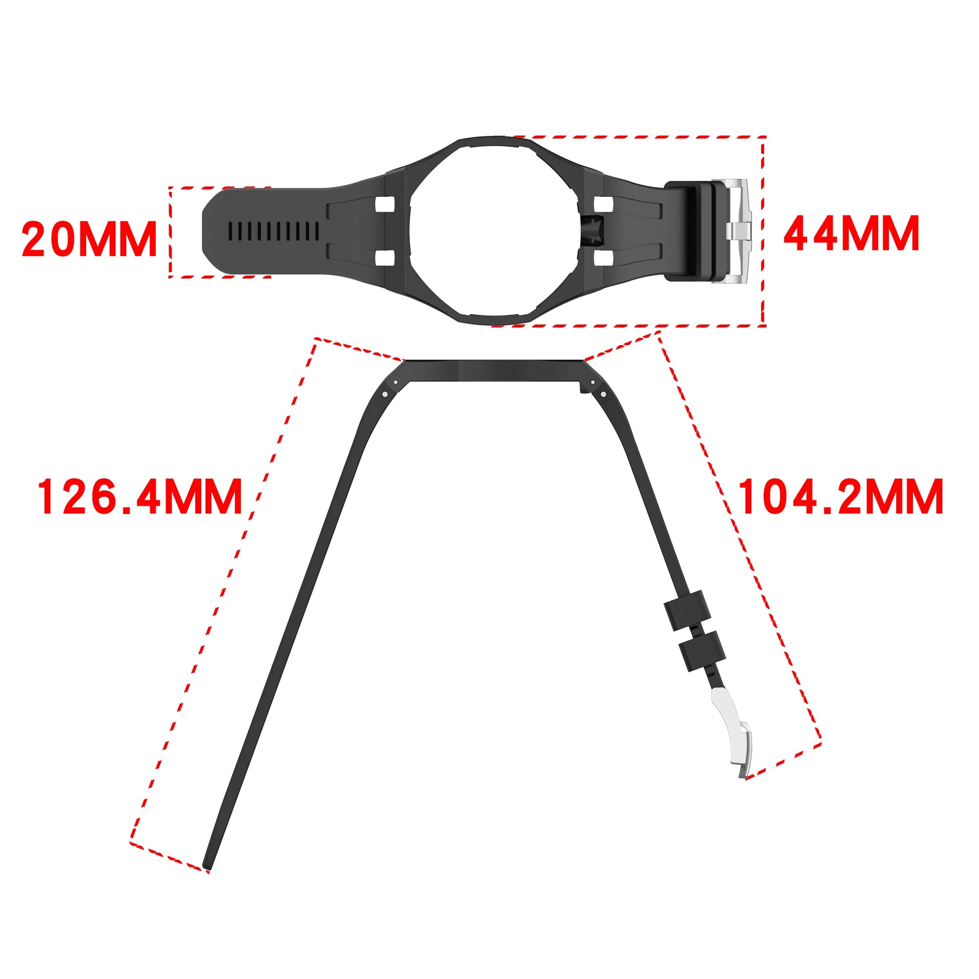 Matte PC Mod Kit Case Frame with Strap for Swatch AP Royal Pop Modification - Integrated Silicone Cover and Bumper Band Accessories