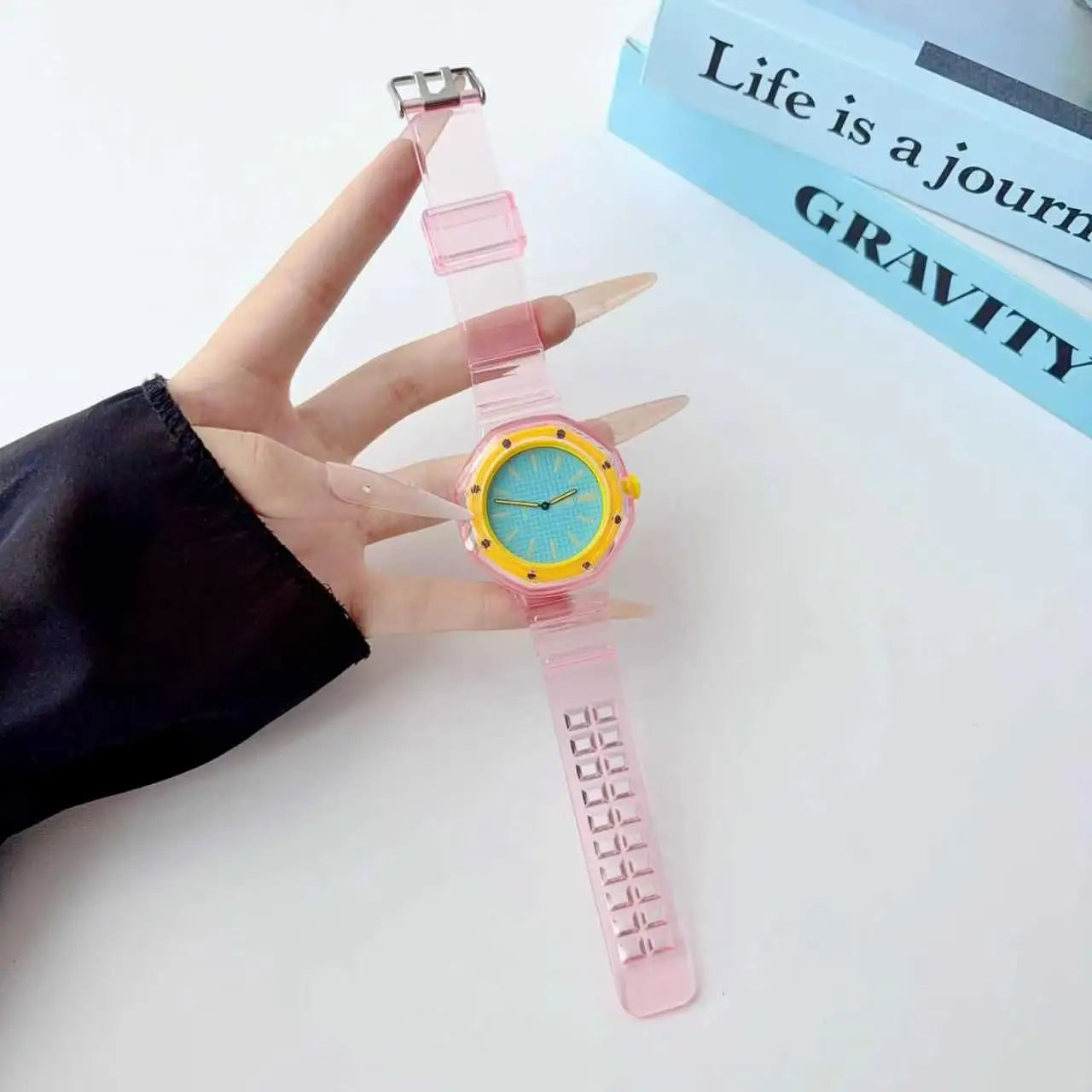 Watch Strap for Swatch X AP Royal Pop - Transparent Jelly TPU Shockproof Bracelet Correa One-Piece Waterproof Replacement Band
