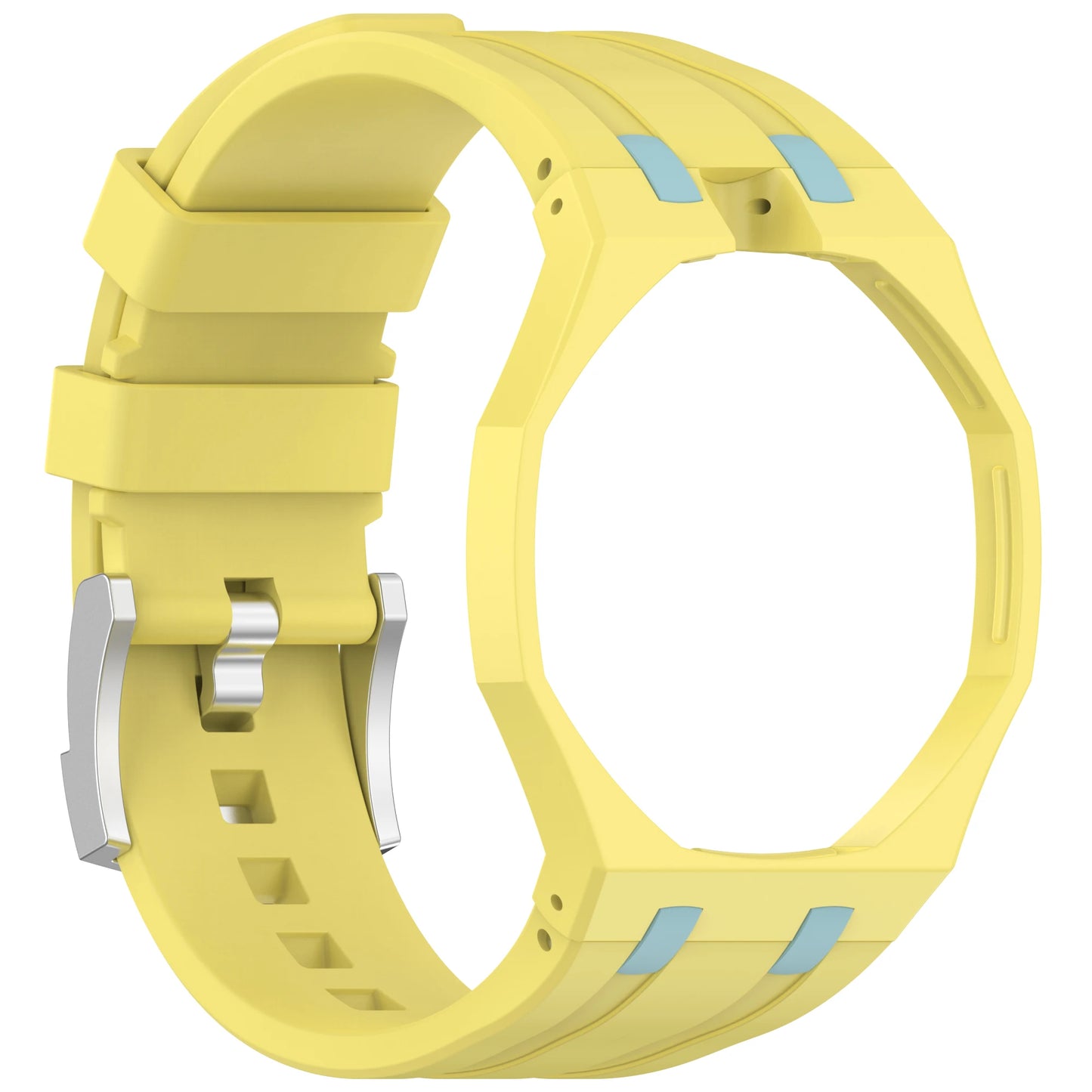 Matte PC Mod Kit Case Frame with Strap for Swatch AP Royal Pop Modification - Integrated Silicone Cover and Bumper Band Accessories