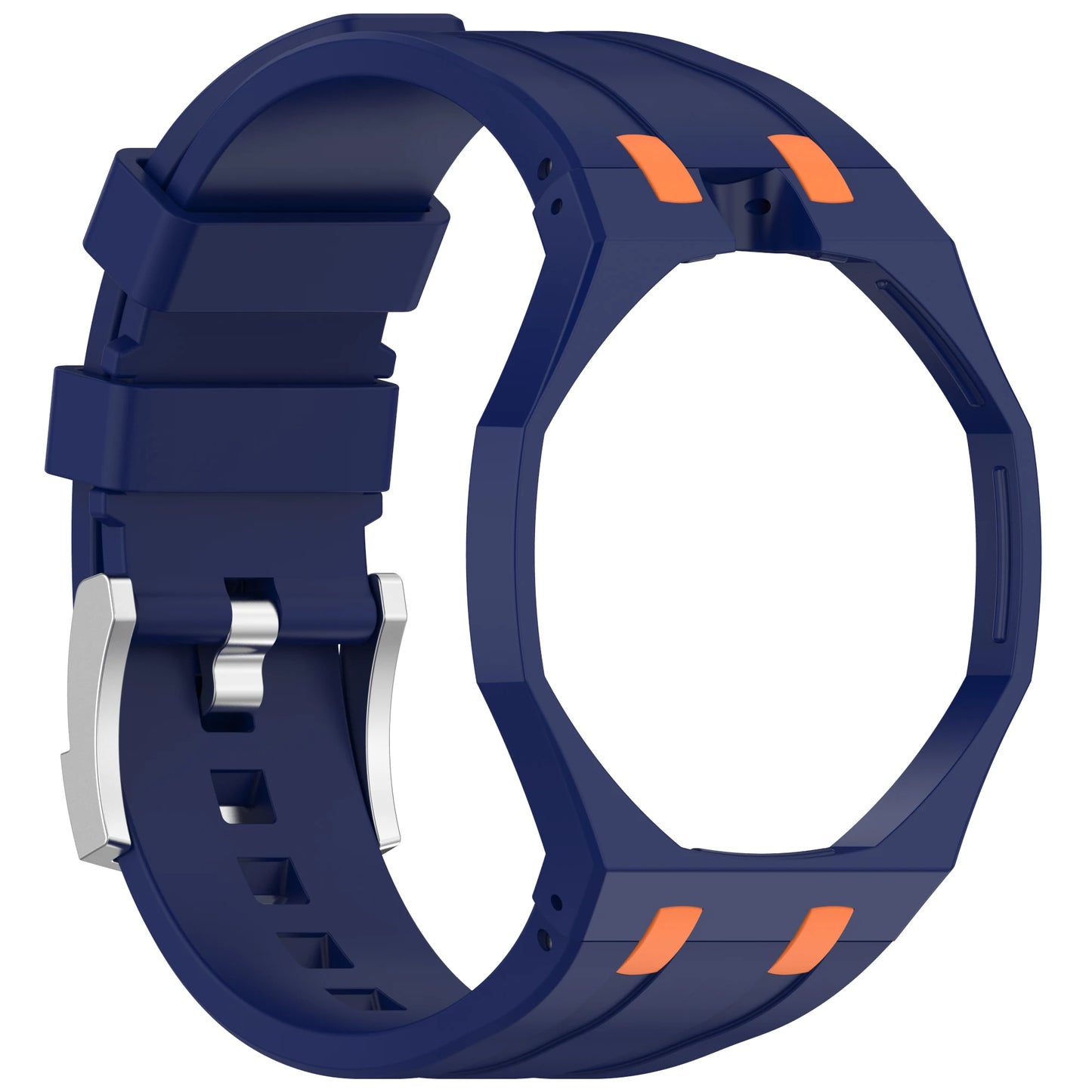 Matte PC Mod Kit Case Frame with Strap for Swatch AP Royal Pop Modification - Integrated Silicone Cover and Bumper Band Accessories