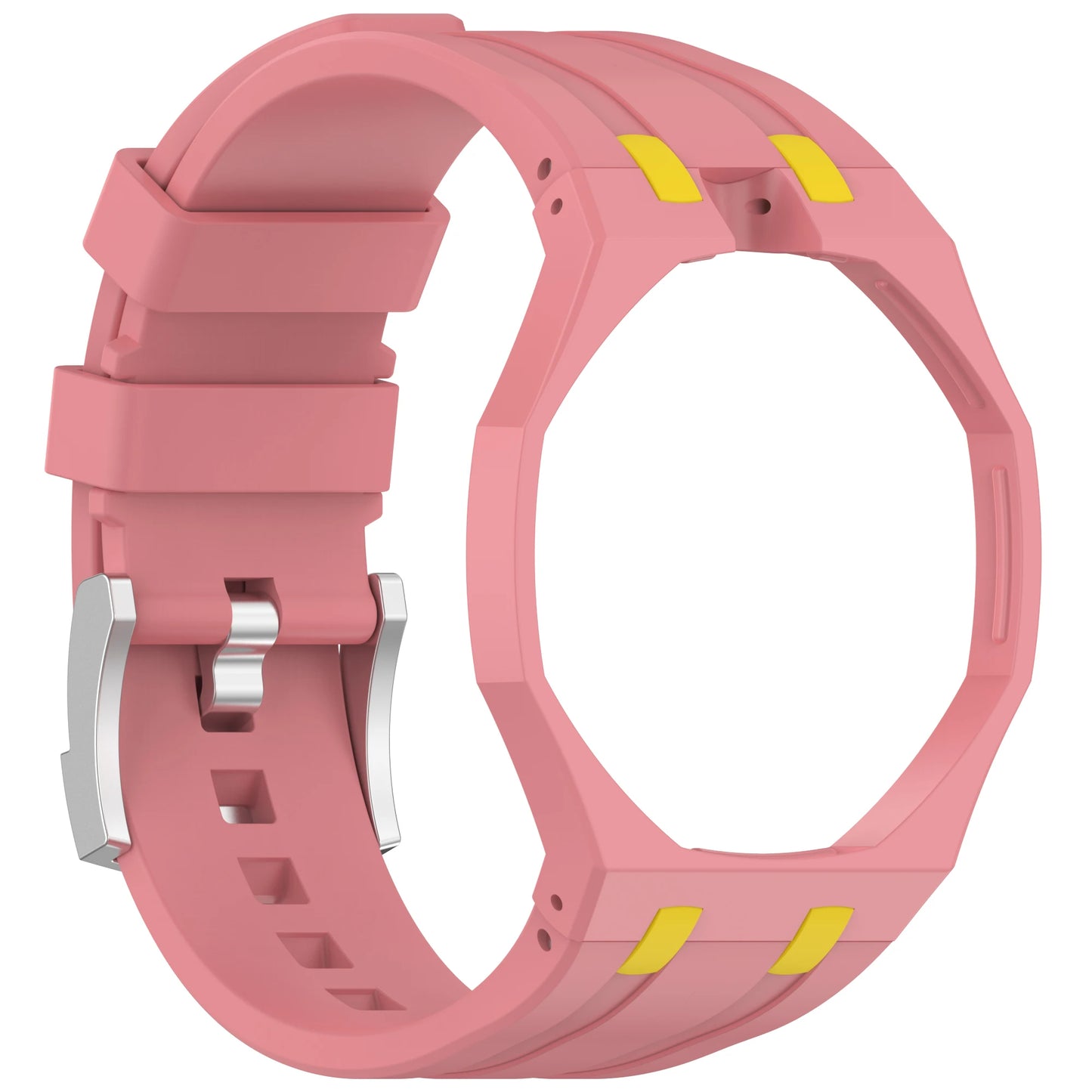 Matte PC Mod Kit Case Frame with Strap for Swatch AP Royal Pop Modification - Integrated Silicone Cover and Bumper Band Accessories