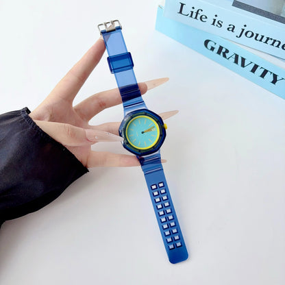 Watch Strap for Swatch X AP Royal Pop - Transparent Jelly TPU Shockproof Bracelet Correa One-Piece Waterproof Replacement Band