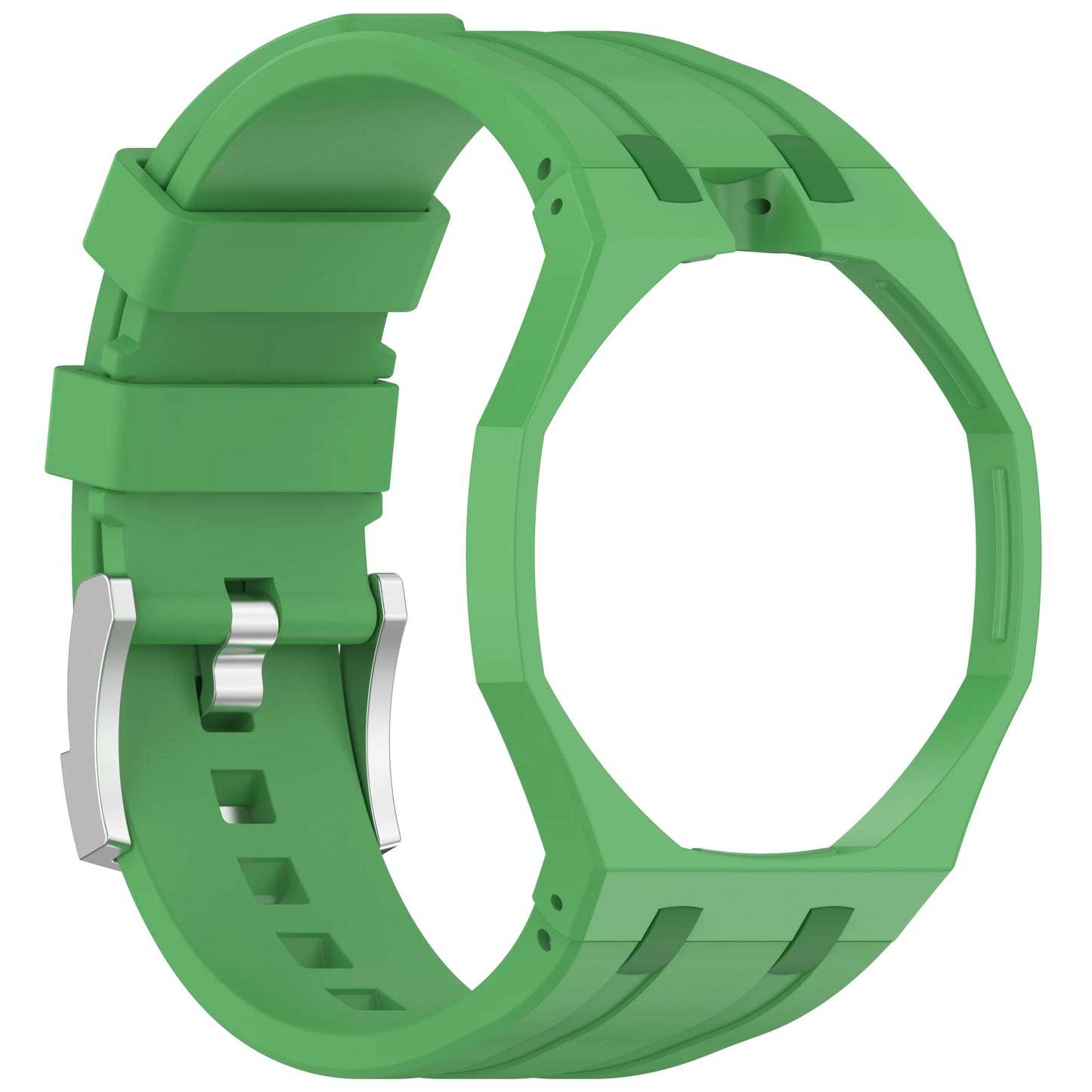 Matte PC Mod Kit Case Frame with Strap for Swatch AP Royal Pop Modification - Integrated Silicone Cover and Bumper Band Accessories